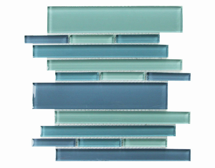 Modern Style Design Irregular Backsplash Glazed Glass Mosaic Tile