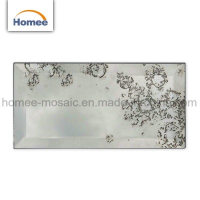 Classical Glass Subway Tile Antique Silver Mosaic Glass Mirror Tiles